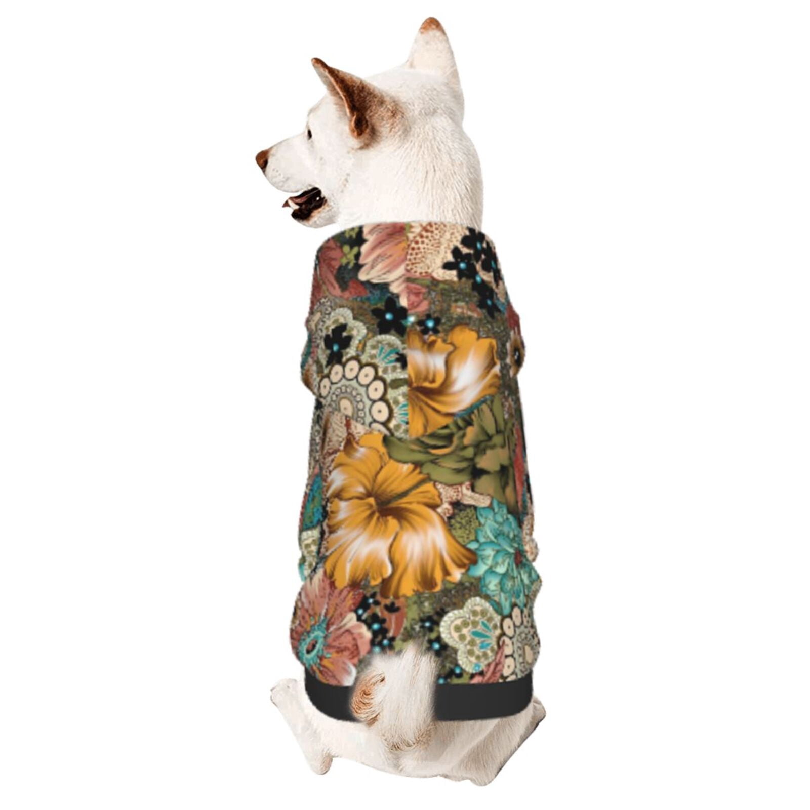 Floral Beadwork Four Clans Winter Pet Dog Hoodie