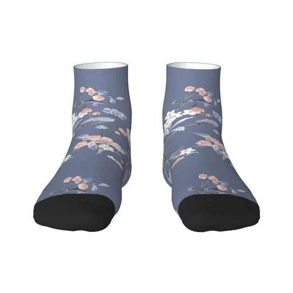 Bingfone Watercolor Flowers Butterfly Design Patterned Men'S Women'S Casual Cotton Socks