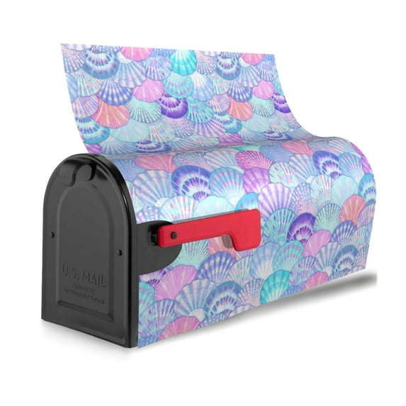 Bingfone Watercolor Sea Shells 1 Magnetic Mailbox Cover Standard Size for Garden Yard Outdoor Decorations-25.5x21 in