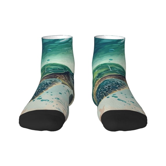 Bingfone Watercolor Turtle5 Design Patterned Men'S Women'S Casual Cotton Socks