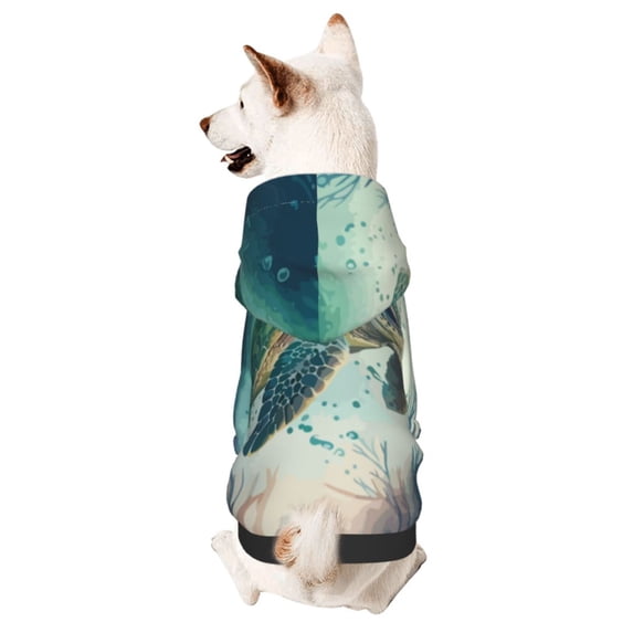 Bingfone Watercolor Turtle5 Dog Clothes Hoodie, Pet Winter Coat,Puppy Sweatshirts for Small Dogs Boy Girl,Suitable for All Breeds-Medium