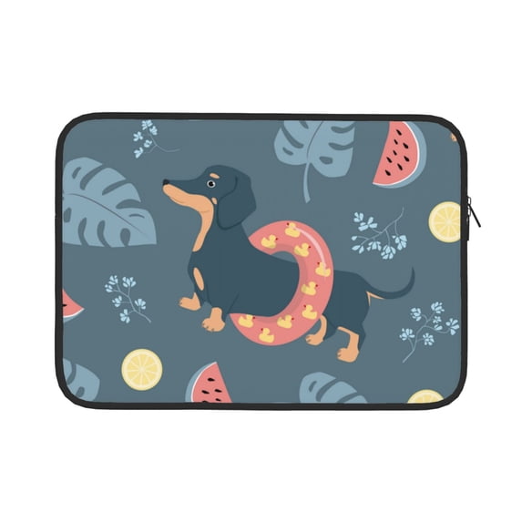 Bingfone Watermelons Dachshunds Laptop Sleeve Case 15 Inch, 360° Protective Computer Carrying Bag