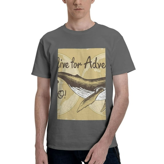 Bingfone We Live For Adventure Men'S Loose Fit Short-Sleeve Pocket T-Shirt