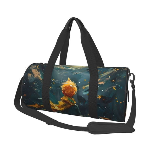 Bingfone Whimsical Starry Night Scene Print Gym Duffle Backpack for Men Women,Travel Weekender Carry-On Bags with Detachable Back Pack Straps for Traveling Overnight Climb Sports