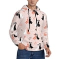 thumbnail image 1 of Bingfone White And Black Rabbit Men's Drawstring Hoodie Long Sleeve Pocket Sweatshirts-Small, 1 of 6