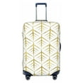 thumbnail image 1 of Bingfone White And Gold Geometry Luggage Cover Washable Suitcase Cover Protector Anti-scratch Suitcase cover Fits 18-32 inch Luggage, 1 of 9