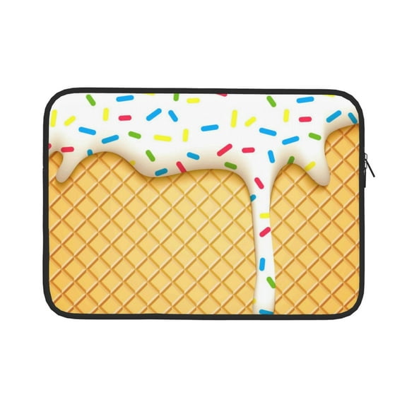 Bingfone White Ice Cream Laptop Sleeve Case 13 Inch, 360° Protective Computer Carrying Bag