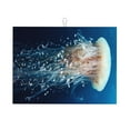 thumbnail image 1 of Bingfone White Jellyfish Dansing In The Ocean ,18" X 24"Dish Drying Mat For Kitchen Counter,Ultra Absorbent Microfiber, 1 of 9