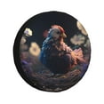 thumbnail image 1 of Bingfone White Purple Flower Chicken Spare Tire Cover Weatherproof Universal Wheel Protectors for RV Camper Travel Trailer SUV Truck-15 inch, 1 of 8