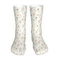 thumbnail image 1 of Bingfone Wildflower Watercolor Prirnt Women's Men's Fun Pattern and Solid Crew Socks-1 Pair Pack-Cool & Classic Novelty Design Gifts, 1 of 7
