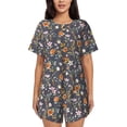 thumbnail image 1 of Bingfone Wildflowers Print Pajamas Sets for Women Soft Short-Sleeved Pjs with Lounge Shorts Two Piece Sleepwear, 1 of 8