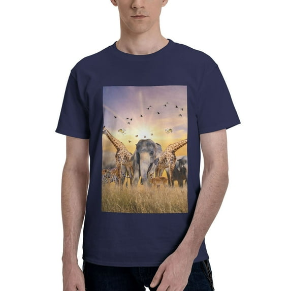 Bingfone Wildlife Protection Men'S Loose Fit Short-Sleeve Pocket T-Shirt