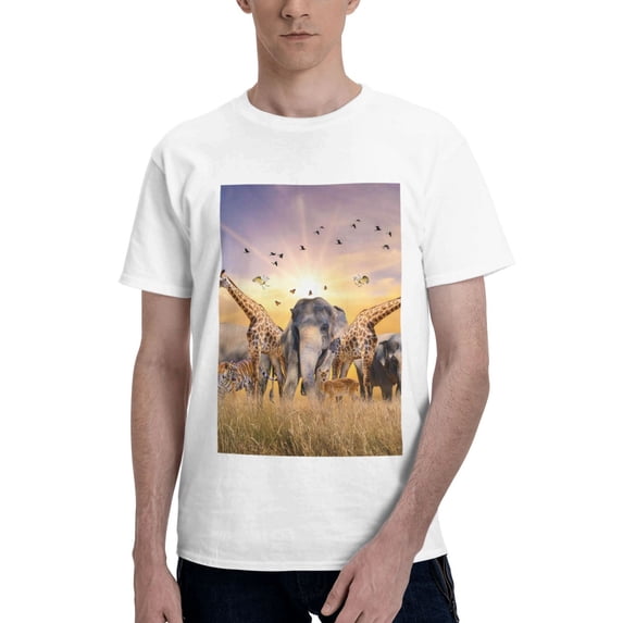 Bingfone Wildlife Protection Men'S Loose Fit Short-Sleeve Pocket T-Shirt