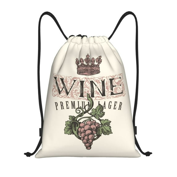 Bingfone Wine Drawstrings Backpacks Bags For Men Women Gym Drawstrings Bag