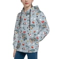 thumbnail image 1 of Bingfone Winter Gnome And Snowman Pattern Youth Classic Hoodies Soft Hooded Pullover Sweatshirts for Girls and Boys, 1 of 6