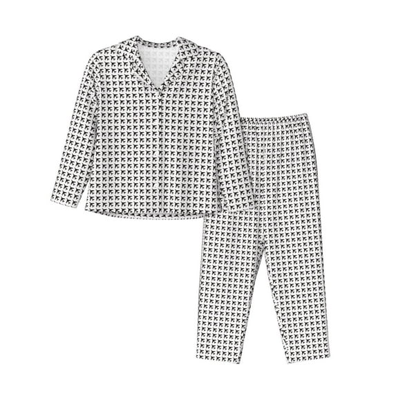 Bingfone Womens Pajama Sets Airplane Print,Long Sleeve Loungewear Pajamas Set-XX-Large