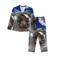 thumbnail image 1 of Bingfone Womens Pajama Sets Astronaut In Outer Space Print,Long Sleeve Loungewear Pajamas Set-Xx-Large, 1 of 9