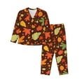 thumbnail image 1 of Bingfone Womens Pajama Sets Autumn Leaves Print,Long Sleeve Loungewear Pajamas Set-Medium, 1 of 9
