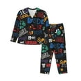 thumbnail image 1 of Bingfone Womens Pajama Sets Basketball Print,Long Sleeve Loungewear Pajamas Set-Large, 1 of 9