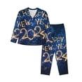 thumbnail image 1 of Bingfone Womens Pajama Sets Beautiful New Year 2024 Print,Long Sleeve Loungewear Pajamas Set-Medium, 1 of 9