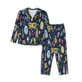 thumbnail image 1 of Bingfone Womens Pajama Sets Colorful Space Print,Long Sleeve Loungewear Pajamas Set-Small, 1 of 9