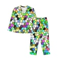 thumbnail image 1 of Bingfone Womens Pajama Sets Colorful Tie Dye Stained Glass Print,Long Sleeve Loungewear Pajamas Set-Large, 1 of 9