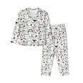 thumbnail image 1 of Bingfone Womens Pajama Sets Cute Cat Print,Long Sleeve Loungewear Pajamas Set-Large, 1 of 1