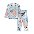 thumbnail image 1 of Bingfone Womens Pajama Sets Cute Chameleons On Blue Print,Long Sleeve Loungewear Pajamas Set-Medium, 1 of 9
