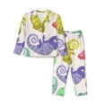 thumbnail image 1 of Bingfone Womens Pajama Sets Cute Chameleons Print,Long Sleeve Loungewear Pajamas Set-Small, 1 of 9