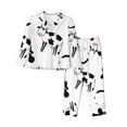 thumbnail image 1 of Bingfone Womens Pajama Sets Cute Cow And Milk Stains Print,Long Sleeve Loungewear Pajamas Set-Large, 1 of 9
