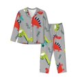 thumbnail image 1 of Bingfone Womens Pajama Sets Cute Dinosaur Print,Long Sleeve Loungewear Pajamas Set-X-Large, 1 of 9