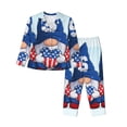 thumbnail image 1 of Bingfone Womens Pajama Sets Cute Gnomes in USA Print,Long Sleeve Loungewear Pajamas Set-Large, 1 of 8