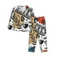 thumbnail image 1 of Bingfone Womens Pajama Sets French Food Print,Long Sleeve Loungewear Pajamas Set-X-Large, 1 of 9