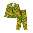 thumbnail image 1 of Bingfone Womens Pajama Sets Fresh Corn 1 Print,Long Sleeve Loungewear Pajamas Set-Medium, 1 of 8