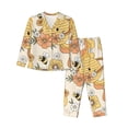thumbnail image 1 of Bingfone Womens Pajama Sets Groovy Floral Print,Long Sleeve Loungewear Pajamas Set-Small, 1 of 9