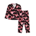 thumbnail image 1 of Bingfone Womens Pajama Sets Hearts Print,Long Sleeve Loungewear Pajamas Set-X-Large, 1 of 8