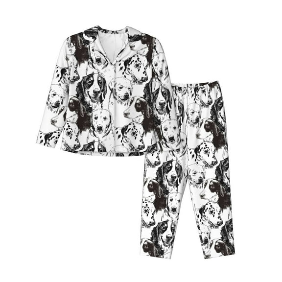 Bingfone Womens Pajama Sets Labrador Retriever Dog Print,Long Sleeve Loungewear Pajamas Set-Large