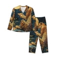 thumbnail image 1 of Bingfone Womens Pajama Sets Leopard Reading Tarot Cards Print,Long Sleeve Loungewear Pajamas Set-XX-Large, 1 of 8