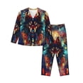thumbnail image 1 of Bingfone Womens Pajama Sets Mystic Wolf Dreamcatcher Print,Long Sleeve Loungewear Pajamas Set-Medium, 1 of 8