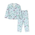 thumbnail image 1 of Bingfone Womens Pajama Sets Rabbit And Butterfly Print,Long Sleeve Loungewear Pajamas Set-Small, 1 of 8