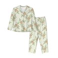 thumbnail image 1 of Bingfone Womens Pajama Sets Rose Print,Long Sleeve Loungewear Pajamas Set-Xx-Large, 1 of 9