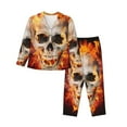thumbnail image 1 of Bingfone Womens Pajama Sets Satanic Skull Print,Long Sleeve Loungewear Pajamas Set-Large, 1 of 9
