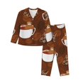 thumbnail image 1 of Bingfone Womens Pajama Sets Sloths Need More Coffee Print,Long Sleeve Loungewear Pajamas Set-Medium, 1 of 9