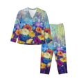 thumbnail image 1 of Bingfone Womens Pajama Sets Spring Flower Seasonal Print,Long Sleeve Loungewear Pajamas Set-X-Large, 1 of 9