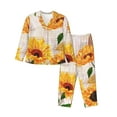 thumbnail image 1 of Bingfone Womens Pajama Sets Sunflower 5 Print,Long Sleeve Loungewear Pajamas Set-Large, 1 of 9