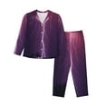 thumbnail image 1 of Bingfone Womens Pajama Sets Thunderstorm Violet Purple Print,Long Sleeve Loungewear Pajamas Set-Large, 1 of 9