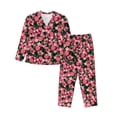 thumbnail image 1 of Bingfone Womens Pajama Sets Trendy Floral Print,Long Sleeve Loungewear Pajamas Set-X-Large, 1 of 8