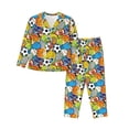 thumbnail image 1 of Bingfone Womens Pajama Sets Various Balls Print,Long Sleeve Loungewear Pajamas Set-Large, 1 of 8
