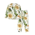 thumbnail image 1 of Bingfone Womens Pajama Sets Watercolor Bright Sunflowers Print,Long Sleeve Loungewear Pajamas Set-Large, 1 of 9