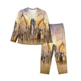 thumbnail image 1 of Bingfone Womens Pajama Sets Wildlife Protection Print,Long Sleeve Loungewear Pajamas Set-Medium, 1 of 9